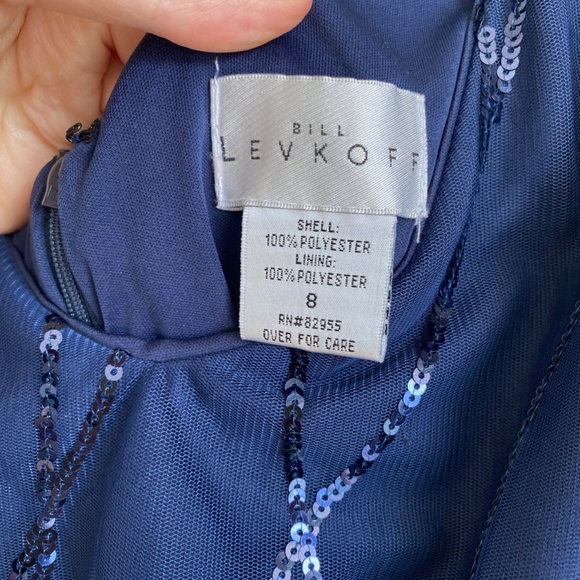 Navy Bridesmaid’s Dress Bill Levkoff Size 8 - Picture 5 of 6